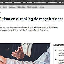 La Argentina, anteltima en el ranking de megafusiones de empresas en la regin